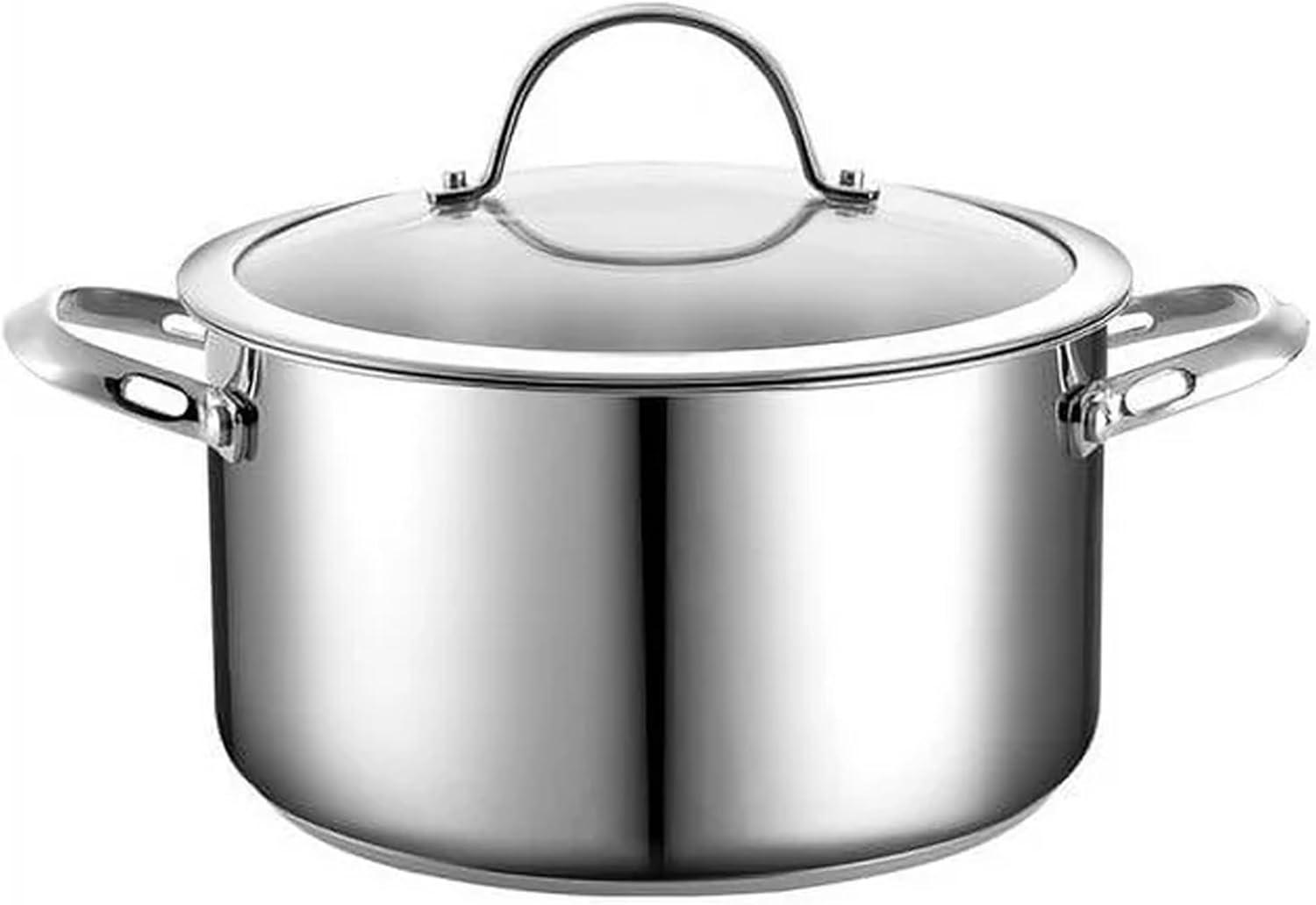 6-Quart Stainless Steel Stockpot with Glass Lid