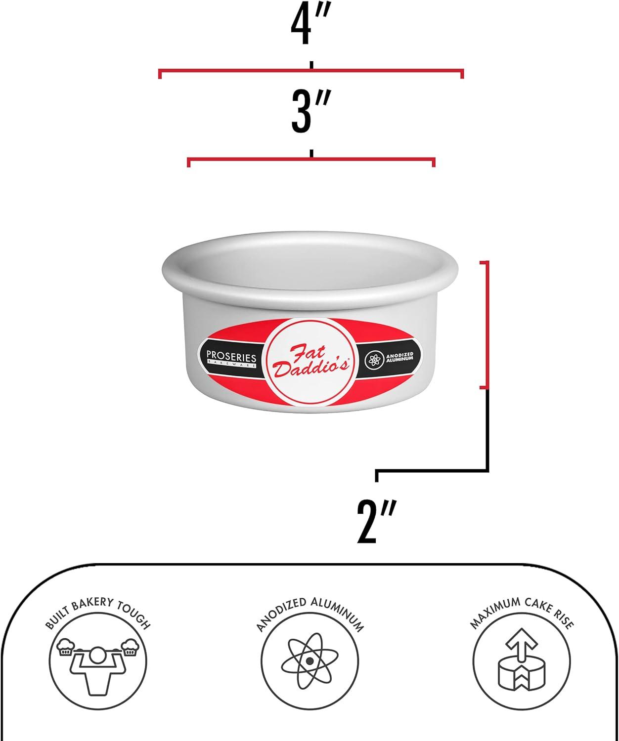 Fat Daddio's 3" x 2" Anodized Aluminum Round Cake Pan