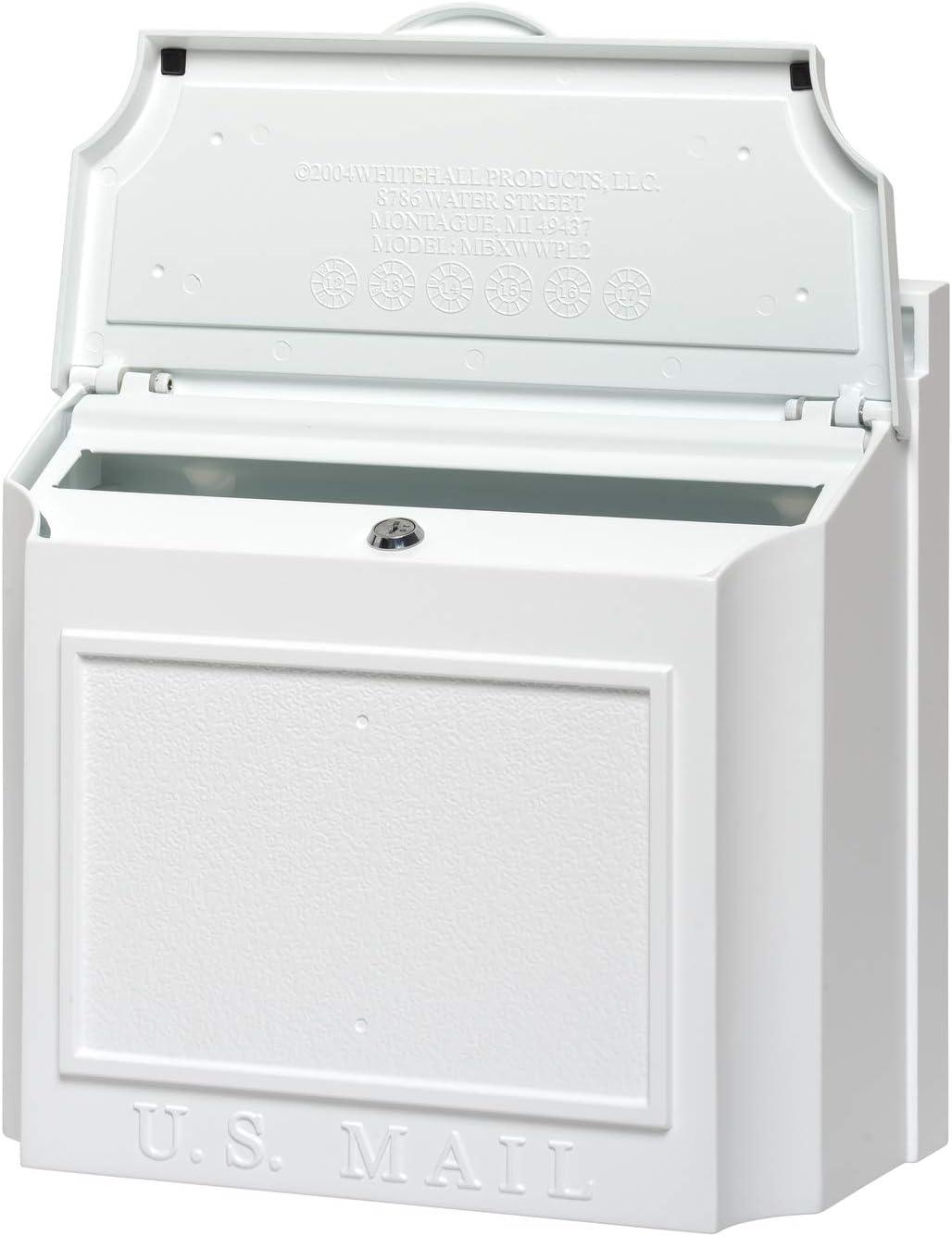 White Vertical Aluminum Lockable Mail Drop Box