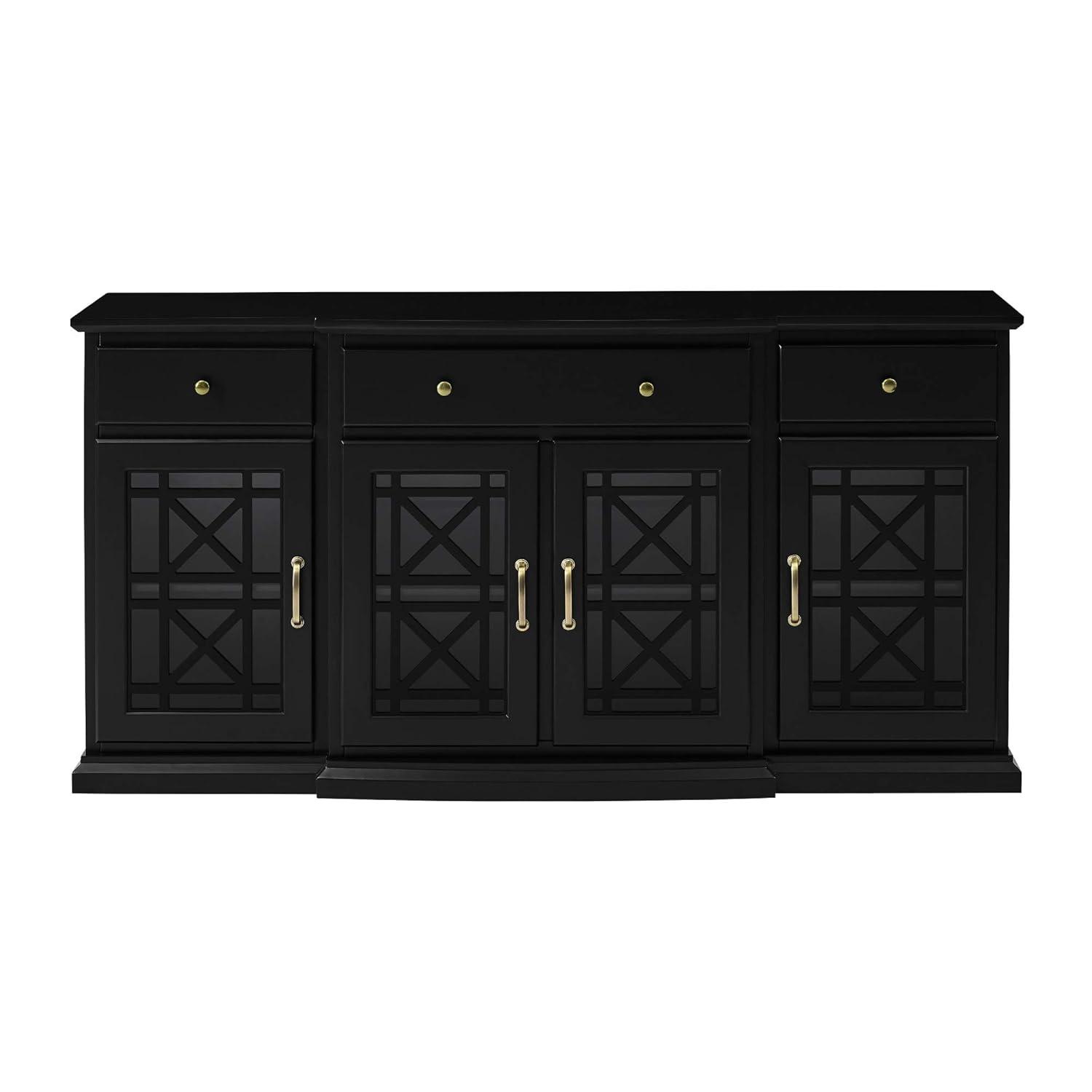 Saugeries Fretwork Detailed Glass Door Sideboard