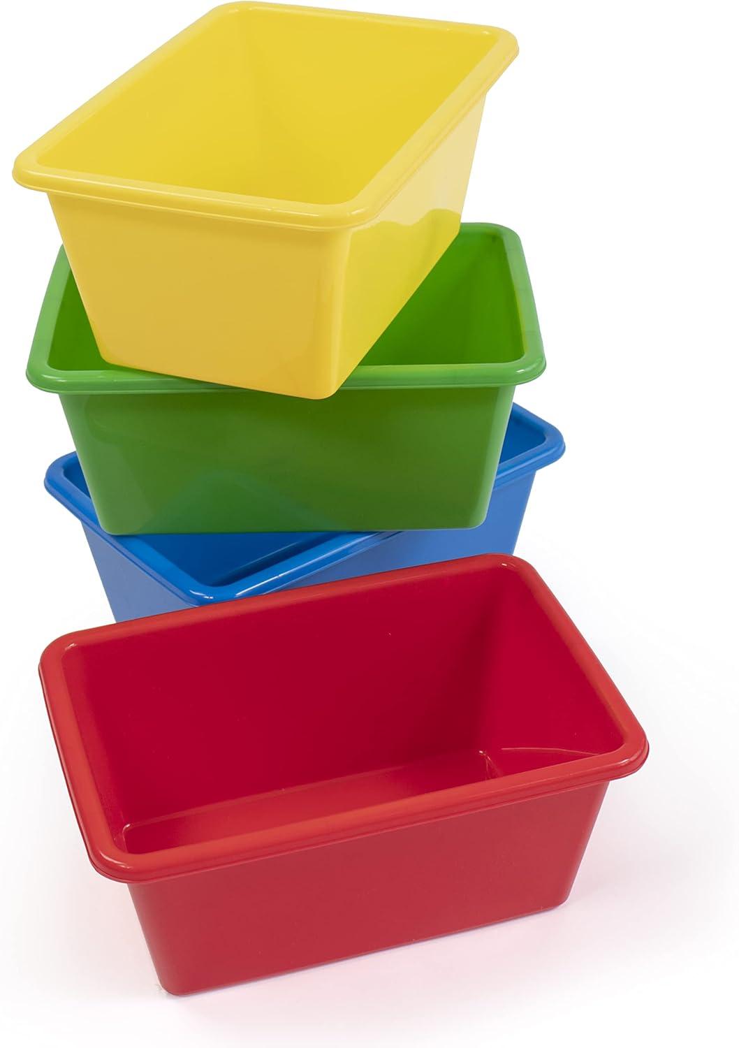 Humble Crew Standard Plastic Storage Bins, Set of 4, Primary Colors