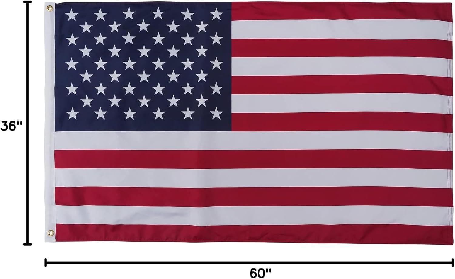 Heavy Duty 3x5 American Flag with Embroidered Stars and Sewn Stripes