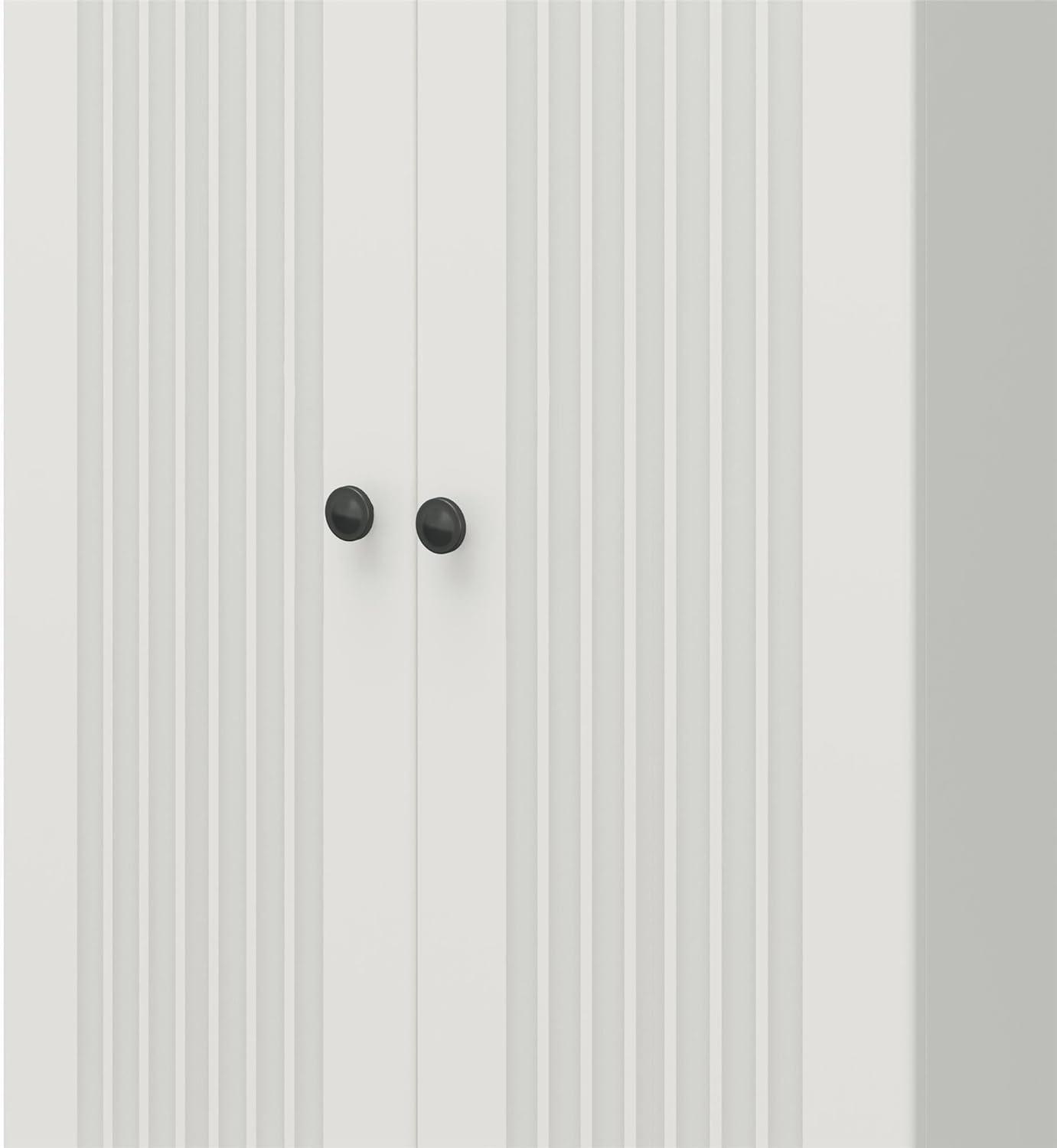 SystemBuild Evolution Kendall Fluted 24" Wide 2 Door Storage Cabinet, White