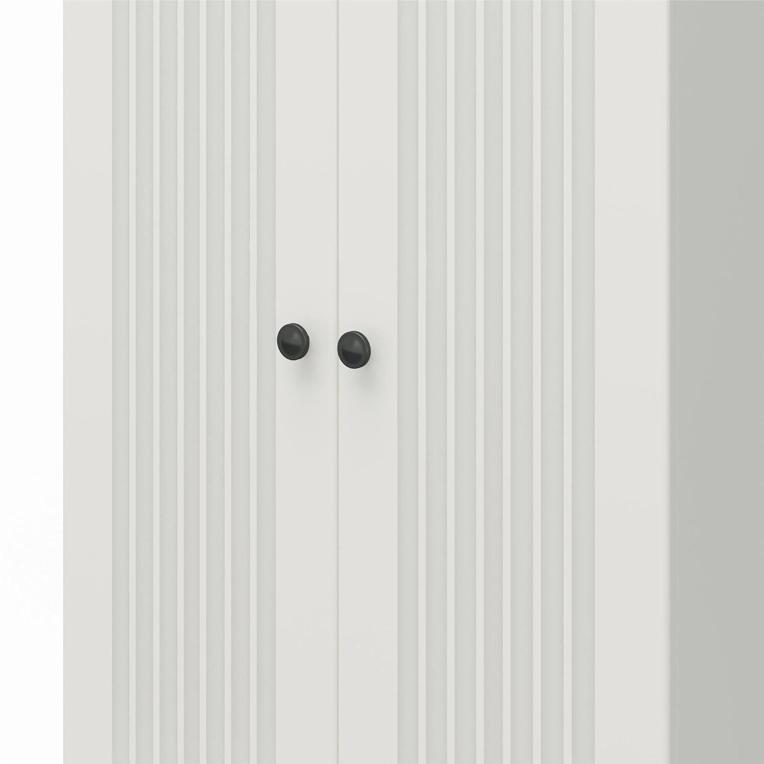 SystemBuild Evolution Kendall Fluted 24" Wide 2 Door Storage Cabinet, White
