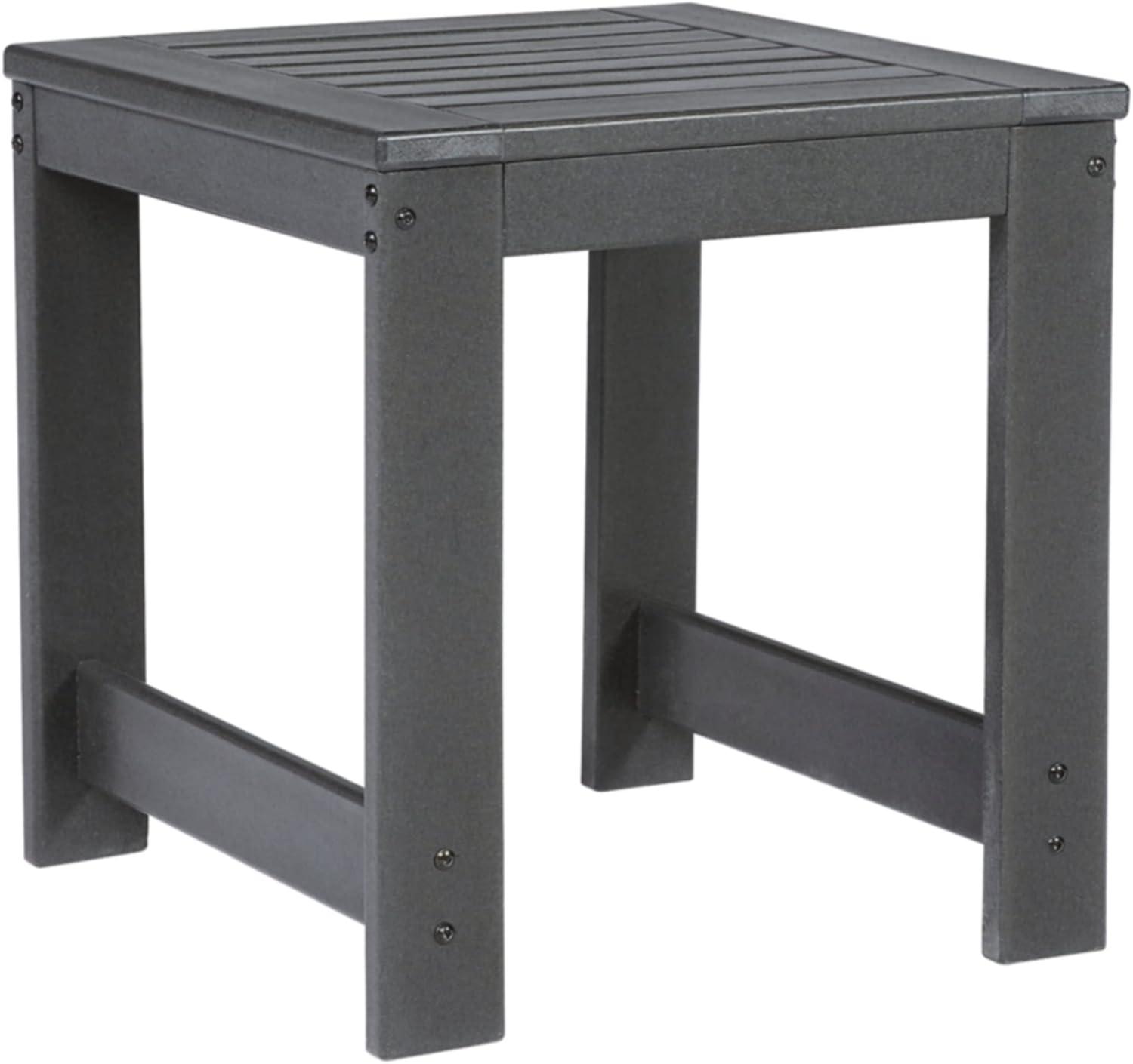 Charcoal Gray Square Outdoor End Table in HDPE