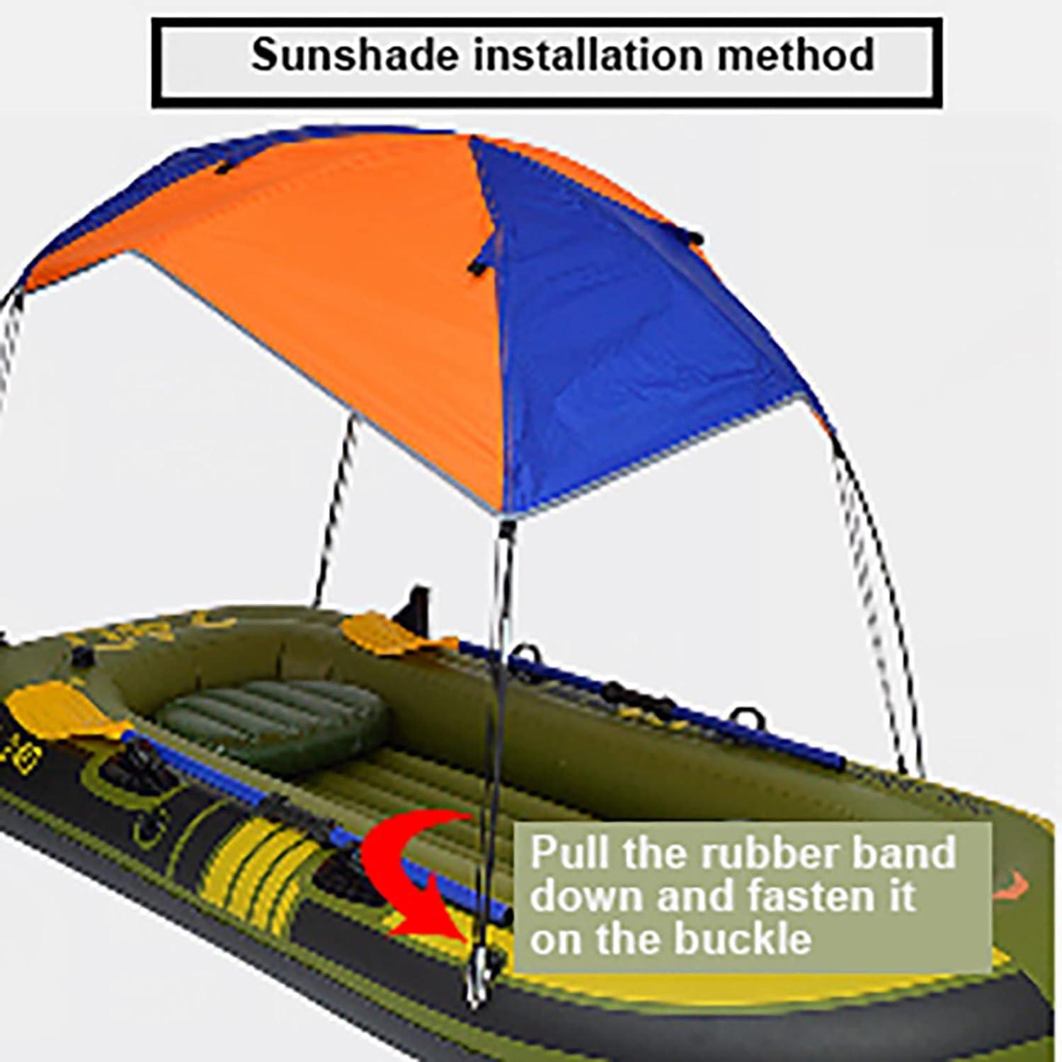 Orange and Blue 4-Person Boat Sun Shade Canopy