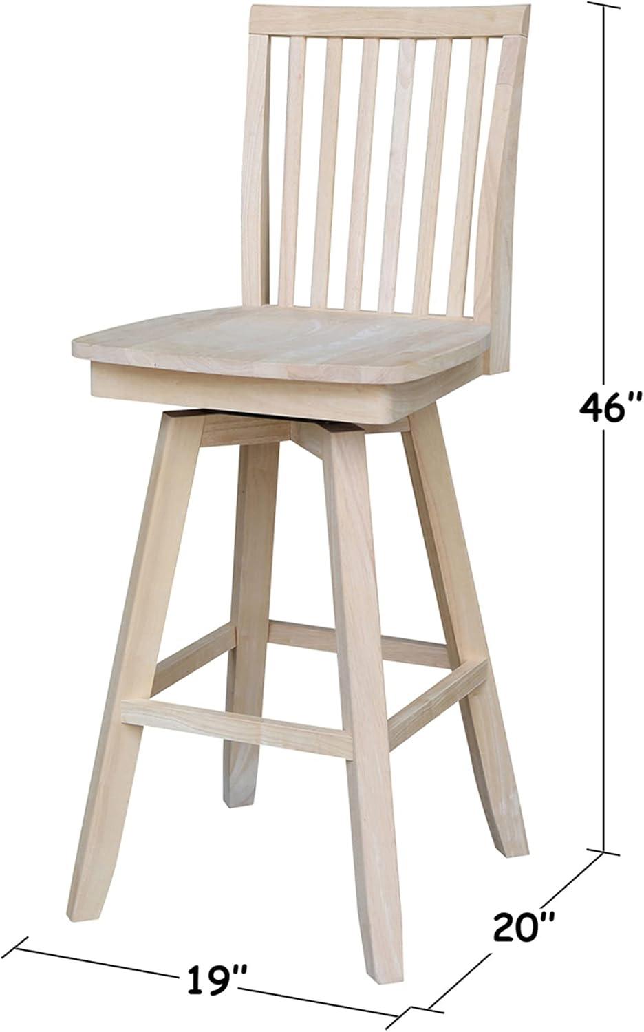 International Concepts Mission Bar Stool, 30", Ready to Finish