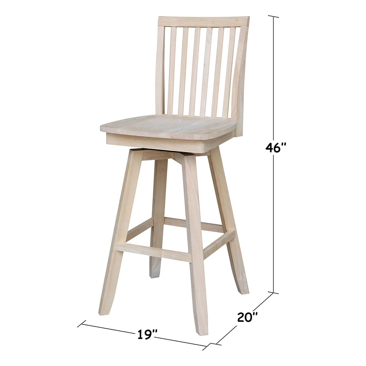 International Concepts Mission Bar Stool, 30", Ready to Finish