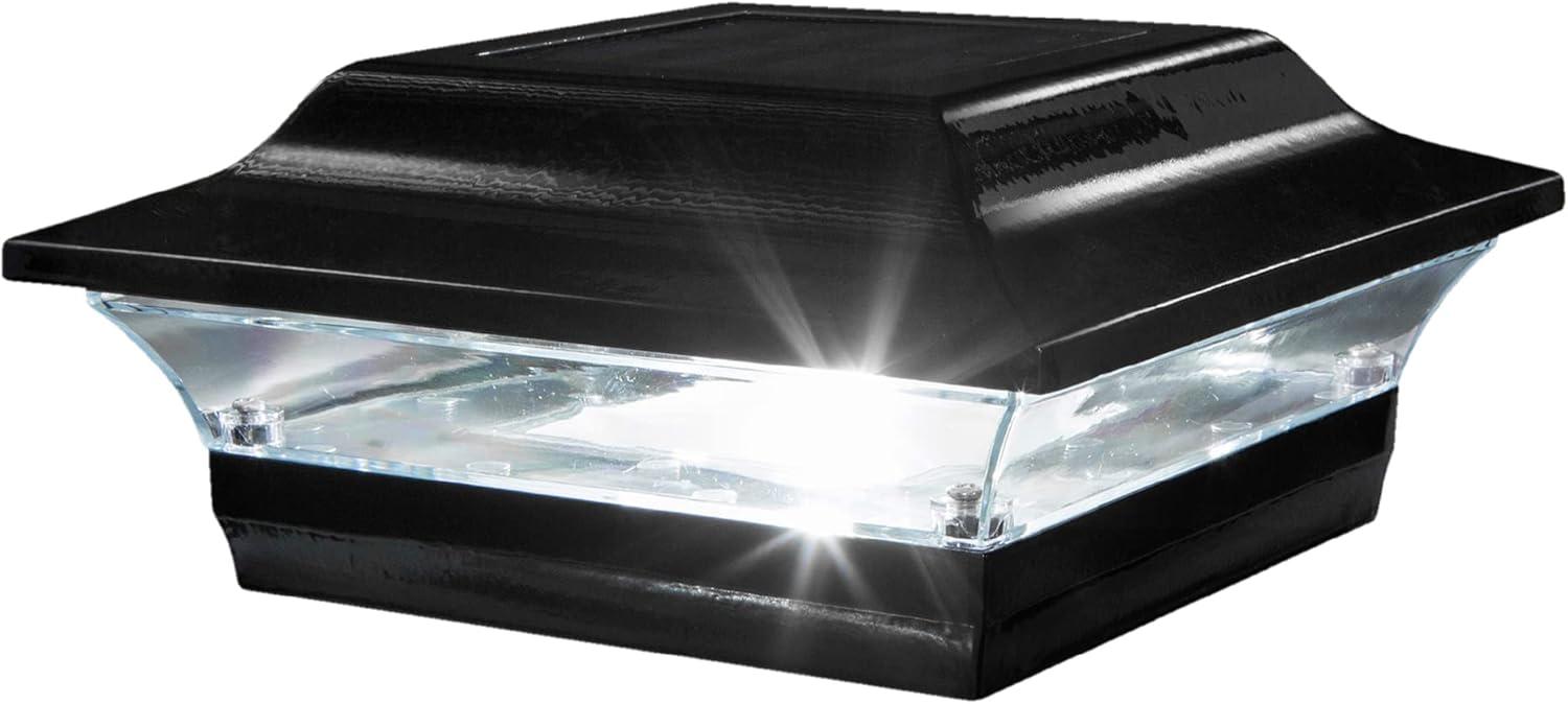 Classy Caps Sl214 Imperial 7" Wide Led Solar Post Cap Light That Fits 5" X 5" Post - Black