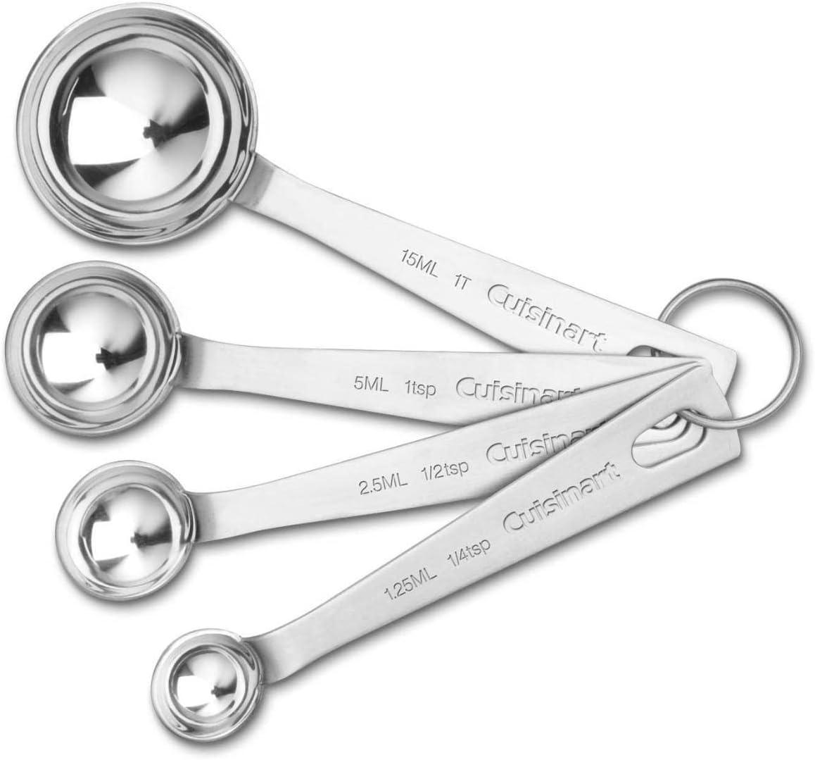 Stainless Steel Metric Measuring Spoons Set with Storage Ring