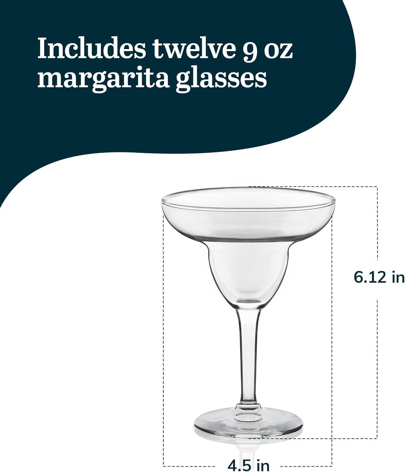 Libbey Margarita Party Glasses, 9 ounce, Set of 12