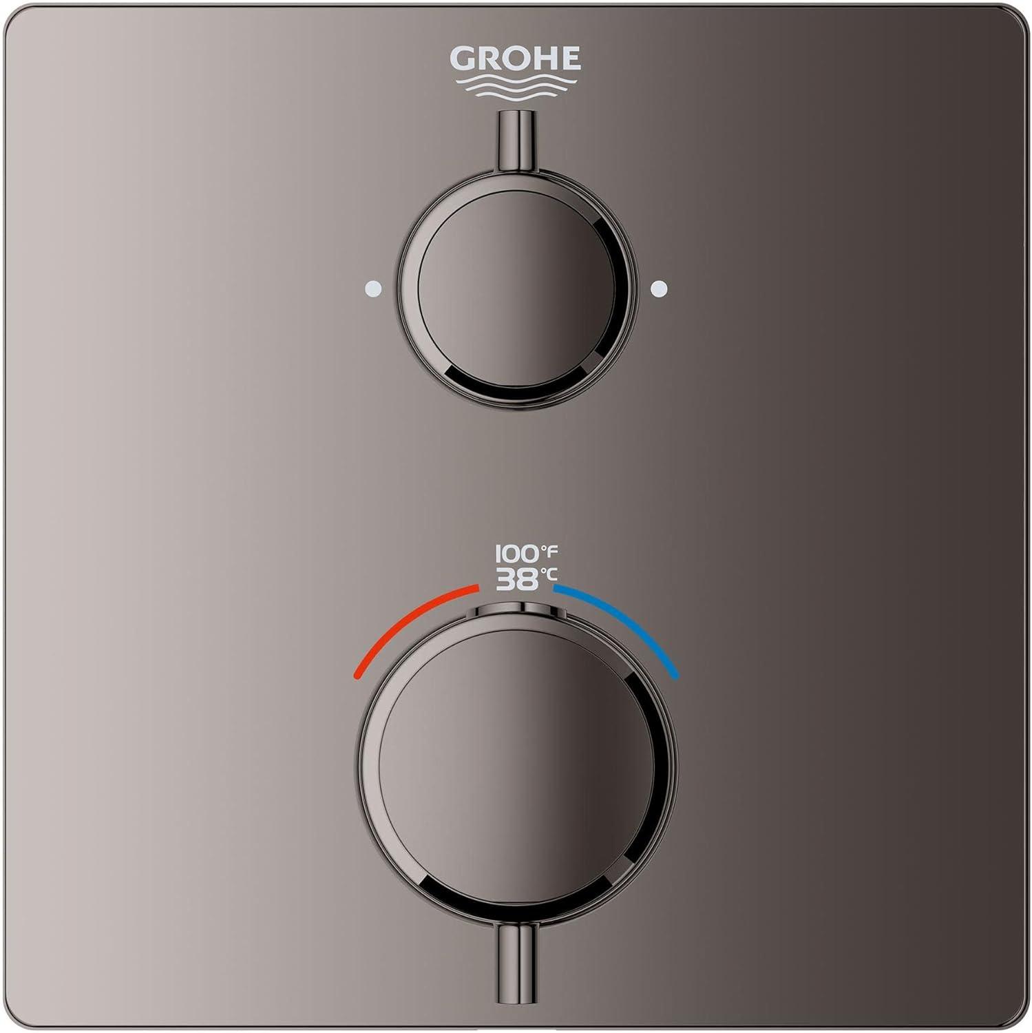 Matte Black Dual Function Thermostatic Valve Trim