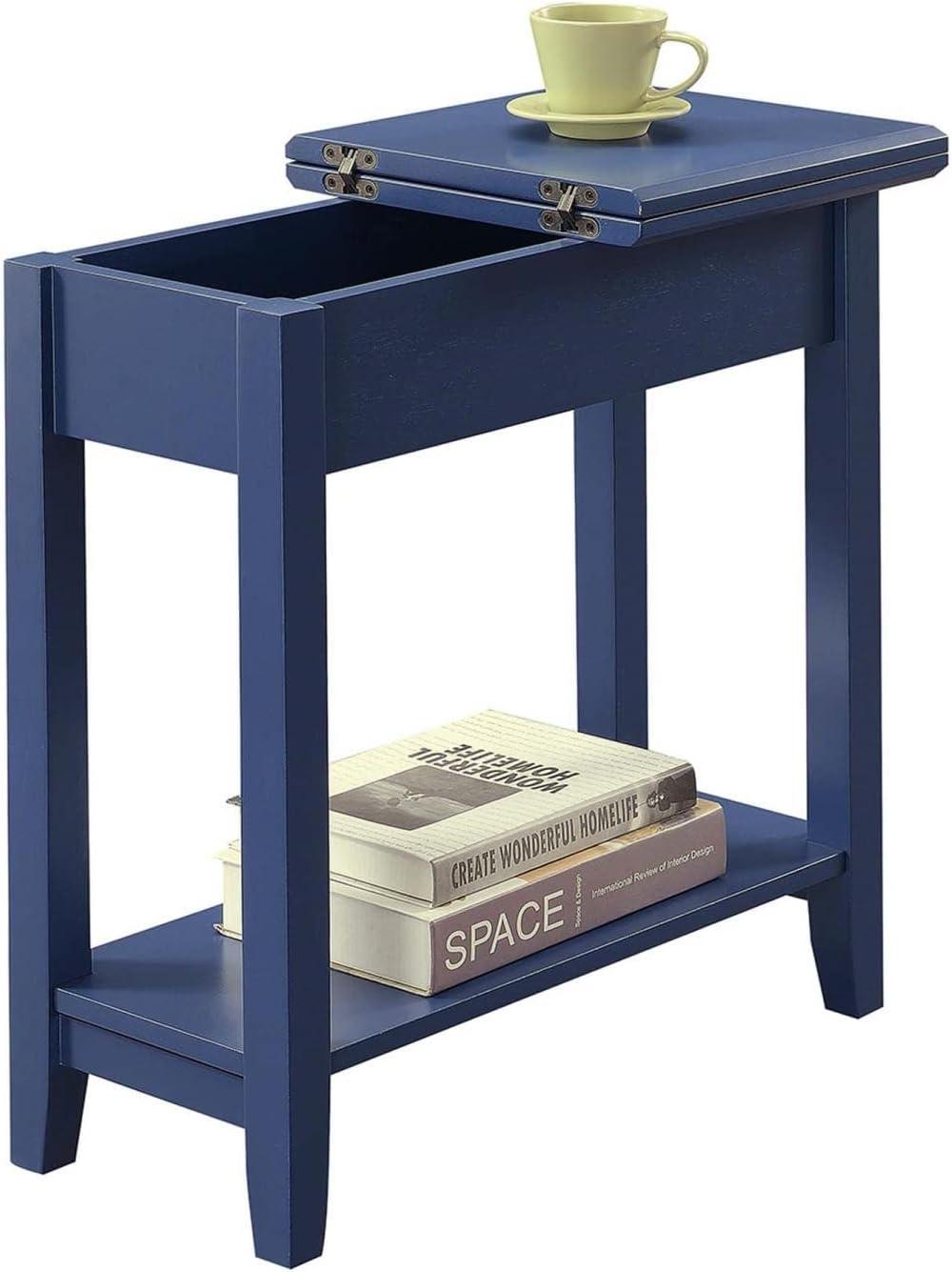 Convenience Concepts American Heritage Flip Top End Table, Cobalt Blue