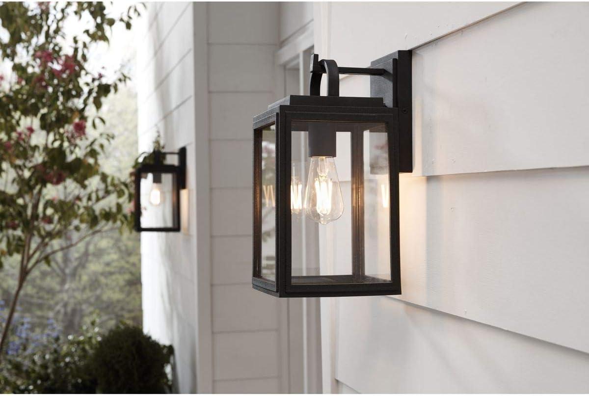 Coastal-Inspired Black Bronze Outdoor Lantern with Clear Glass