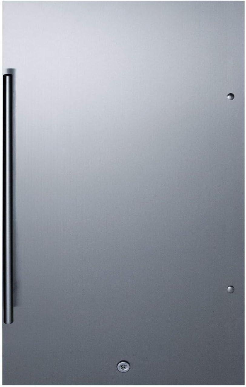 19" Silver and Black Stainless Steel Undercounter Refrigerator