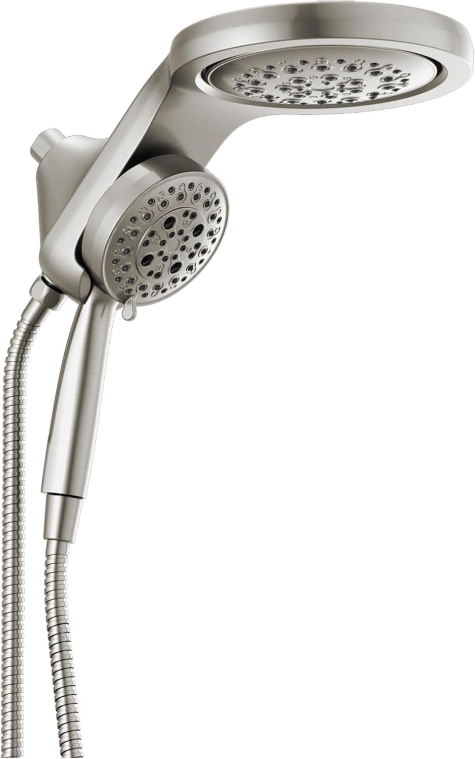 Hydrorain 5 Spray Dual Shower Head and Handheld Shower with Lumicoat and H2Okinetic 2.5 GPM
