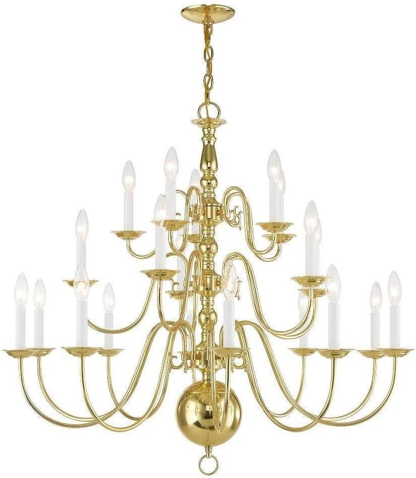 Livex Lighting Williamsburgh 20 - Light Chandelier in  Polished Brass