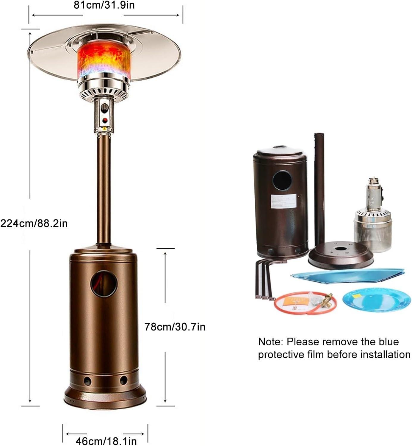 Stainless Steel Propane Patio Heater with Safety Shut Off