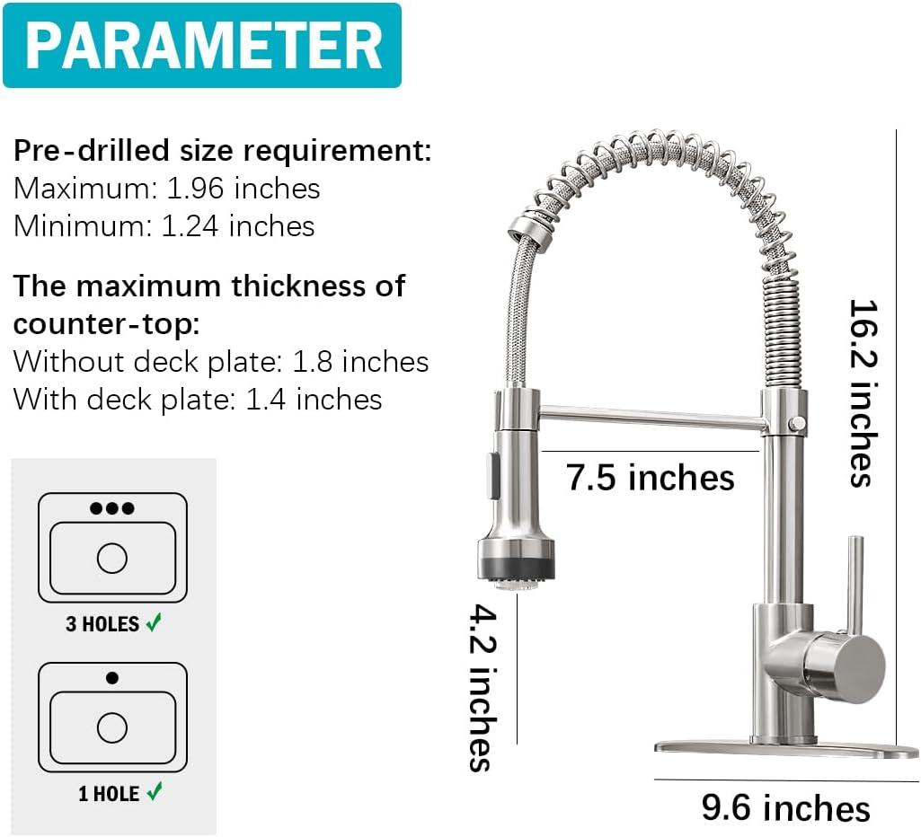 Brushed Nickel LED Pull-Out Spray Kitchen Faucet