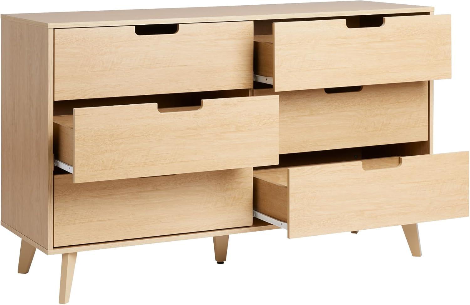 Walker Edison Modern 6-Drawer Dresser with Cut-Out Handles, Riviera