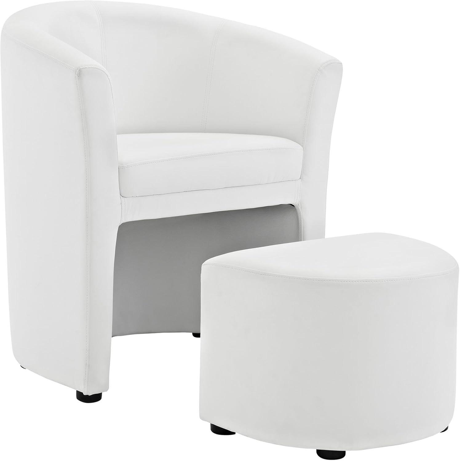 Modway Divulge Modern Leatherette Armchair and Ottoman