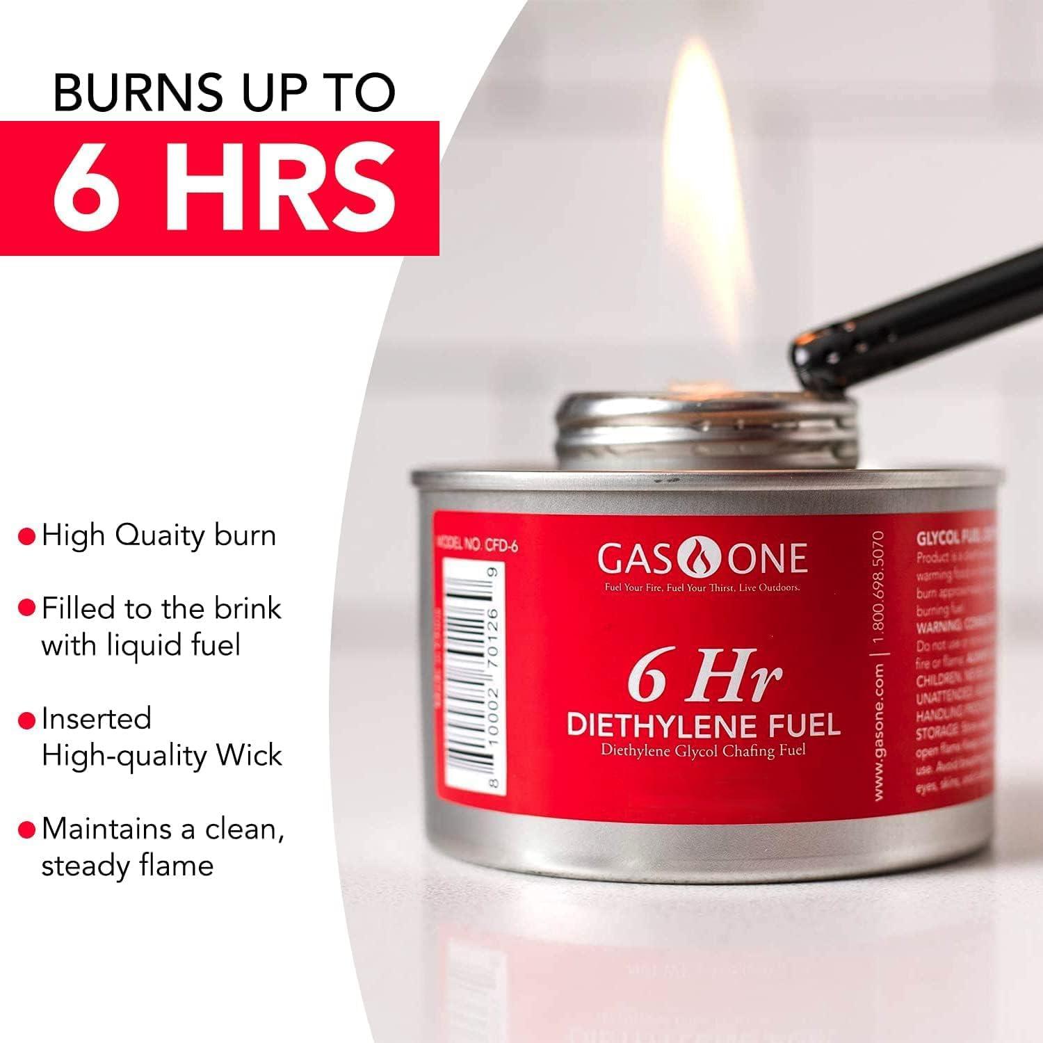 GasOne Diethylene 6 Hour Wick Liquid Gel Fuel (12 Pack)
