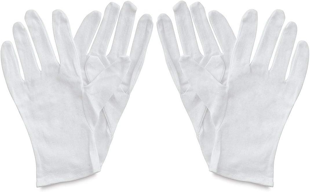 Soft White Cotton Gloves for Artwork Handling, 4-Pack