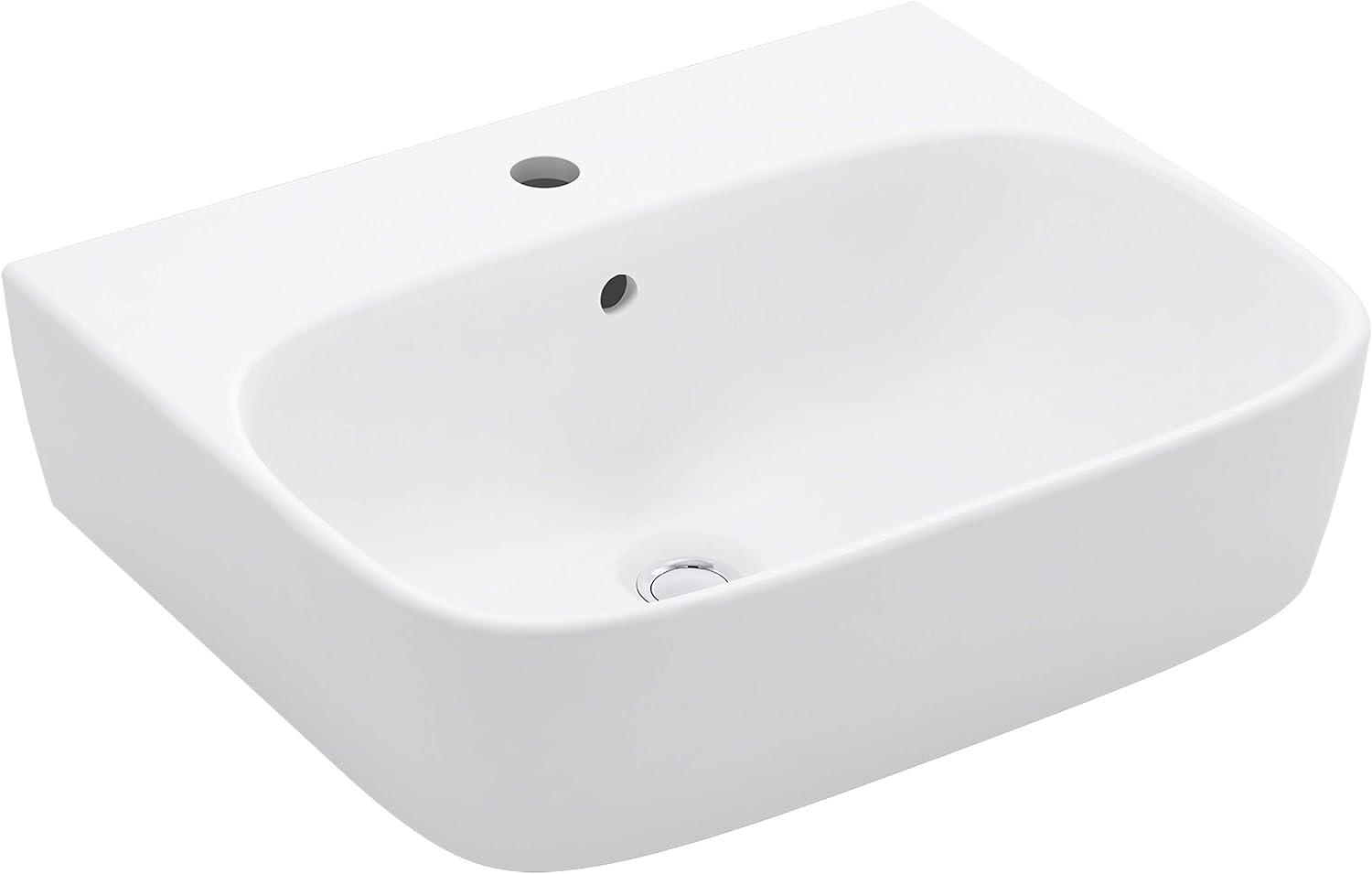 White Ceramic Modern Wall-Mount Bathroom Sink