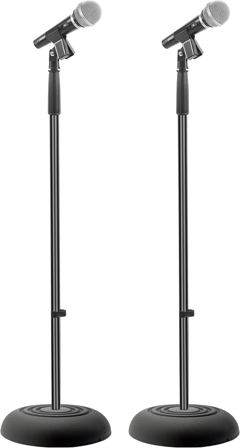 Pyle 2 - Pc Universal Compact Base Microphone Stand - Black