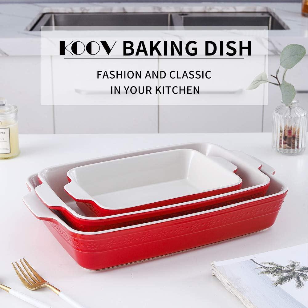 Adeco Trading Ceramic Bakeware Set, Rectangular Baking Dish For Cooking, Kitchen, Cake Dinner, Banquet And Daily Use, 9X13 Casserole Dishes For Oven Porcelain Baking Pans