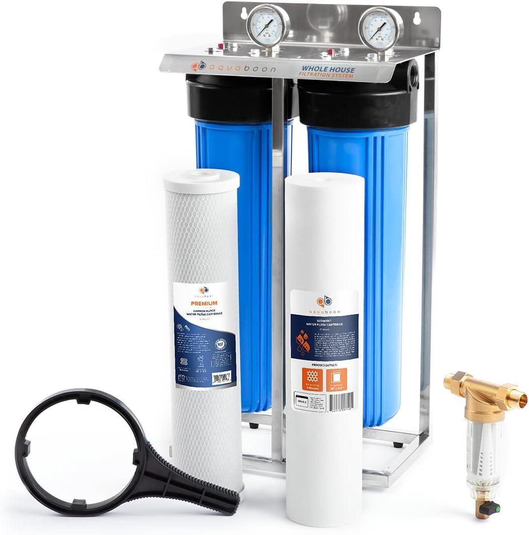 20-Inch Blue and White 2-Stage Stainless Steel Water Filter System