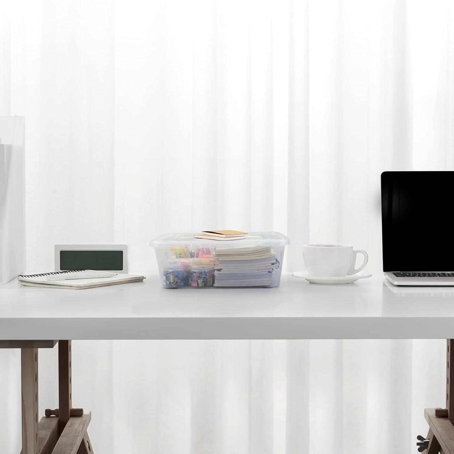 4-Pack 14 L Clear Dough Proofing Box, Food Pizza Storage Container