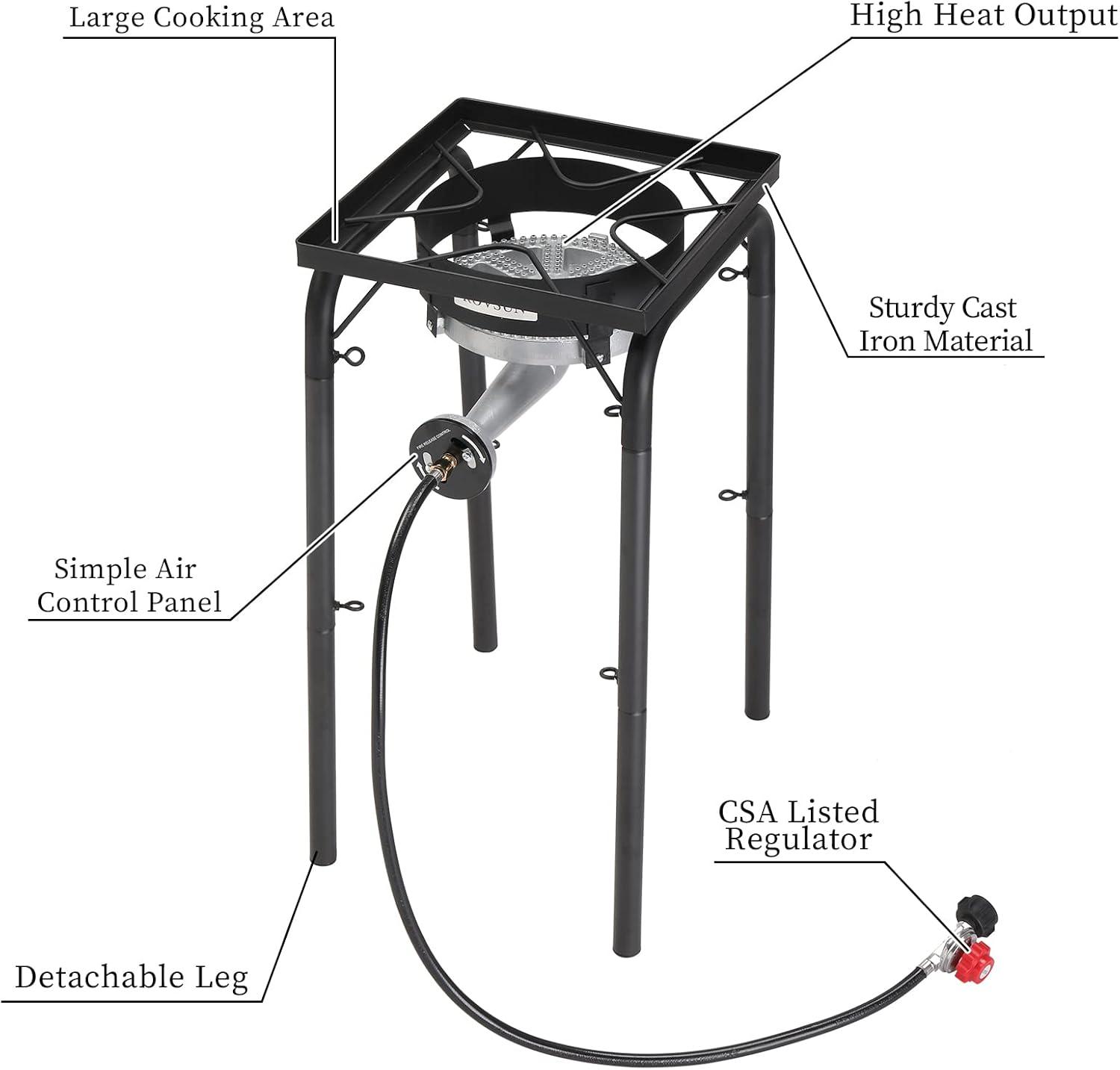 High Pressure Black Cast Iron Single Burner Gas Stove