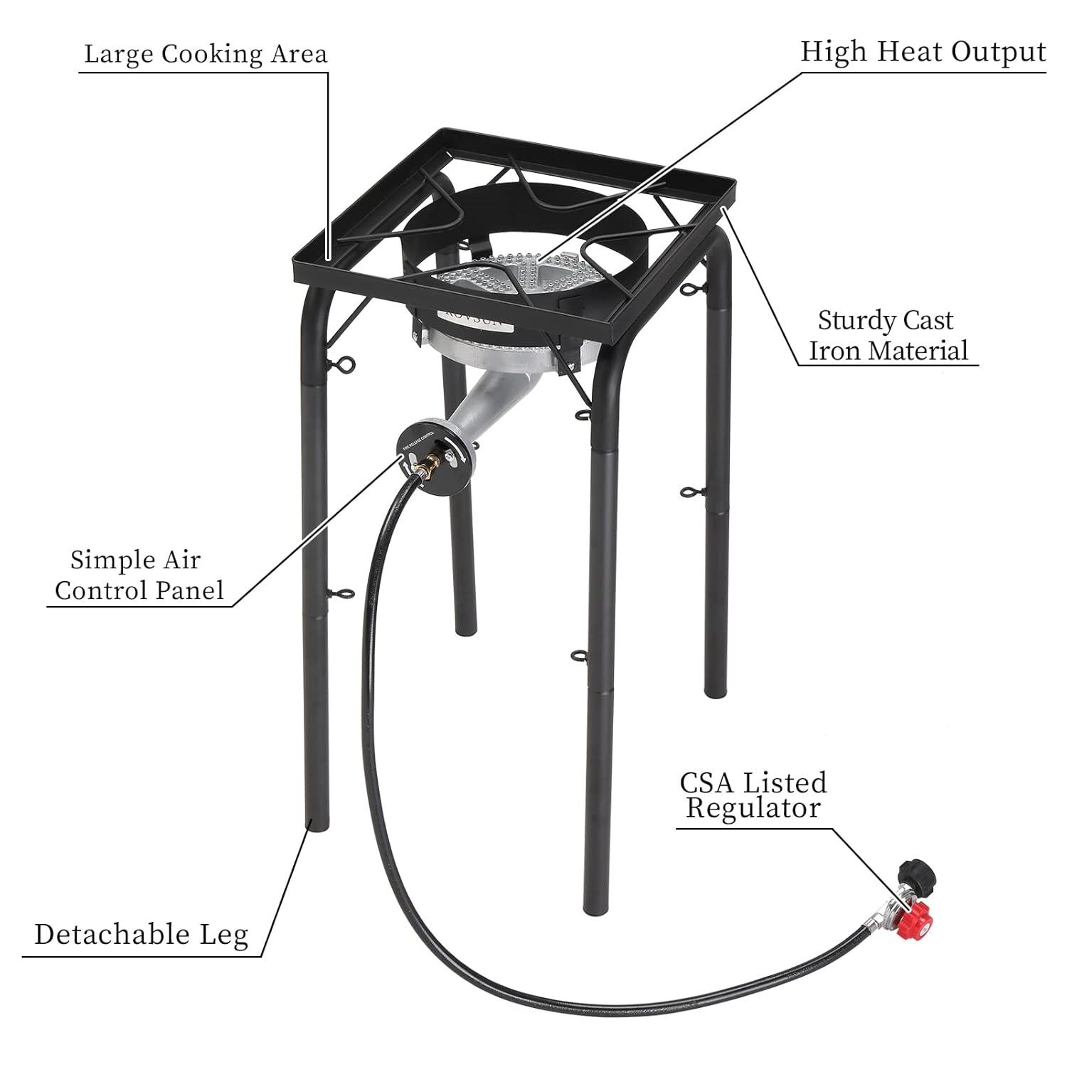 High Pressure Black Cast Iron Single Burner Gas Stove