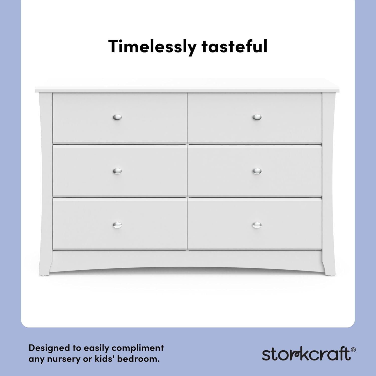 Crescent 6 Drawer Double Dresser