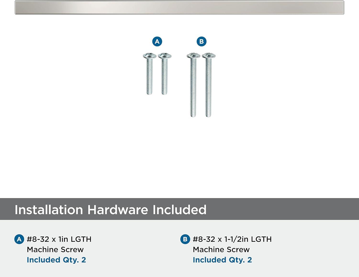 Polished Nickel 10-1/16 inch Bar Cabinet Pull with Mounting Hardware