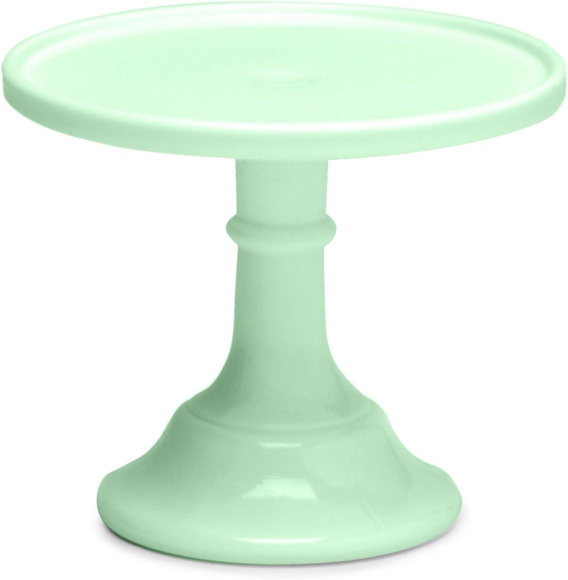 Jadeite Green Glass Pedestal Cake Stand, 9-inch