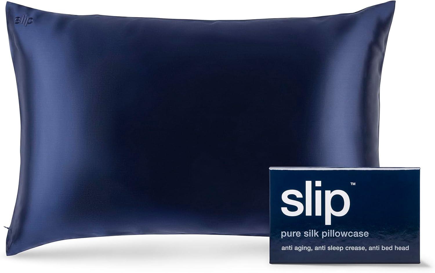 Slip Pure Silk Pillowcase Bedding, Navy, Queen