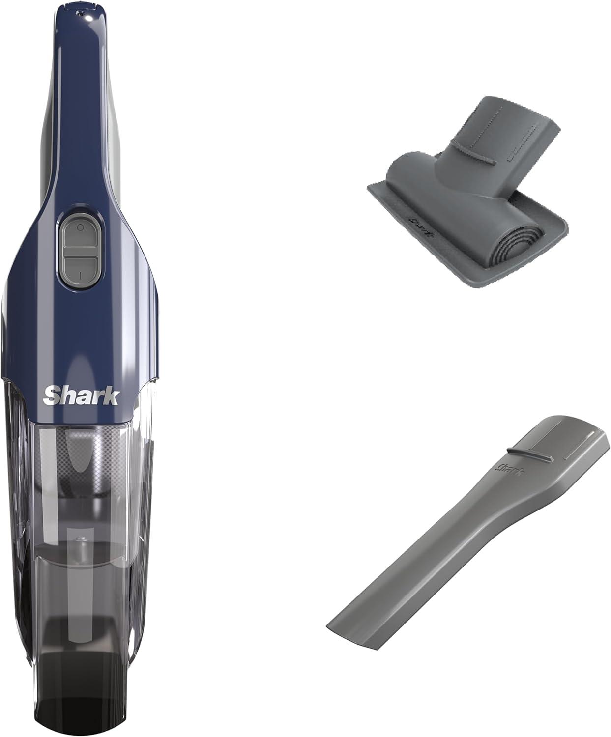 Shark Cyclone PET Handheld Vacuum with PetExtract Hair, 8" Crevice Tool, HyperVelocity Suction, Navy Blue/Grey