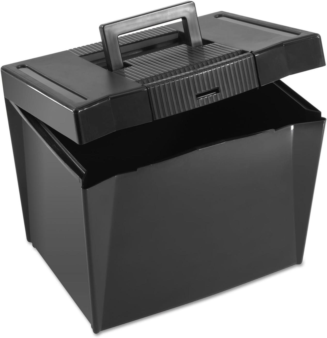 Pendaflex Portable File Storage Box, 10-7/8 x 13-1/2 x 10-1/4 Inches, Black