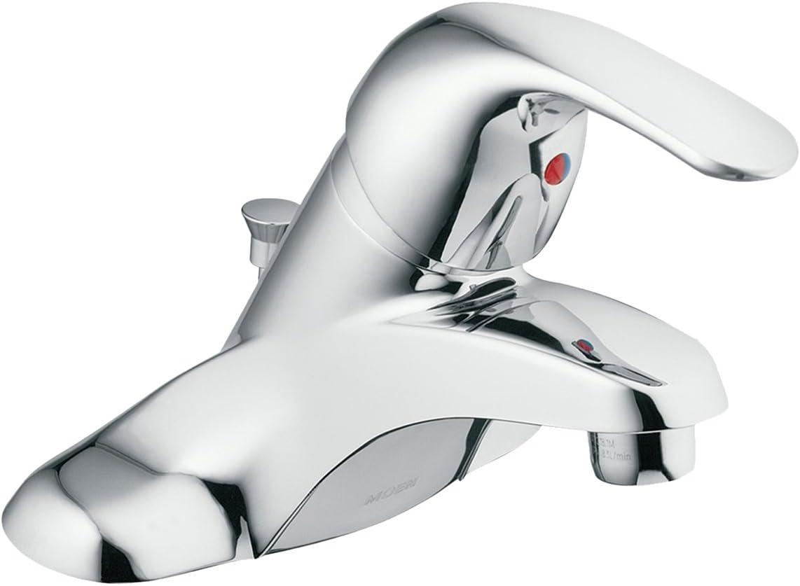 Polished Chrome Single-Handle Low Arc Bathroom Faucet