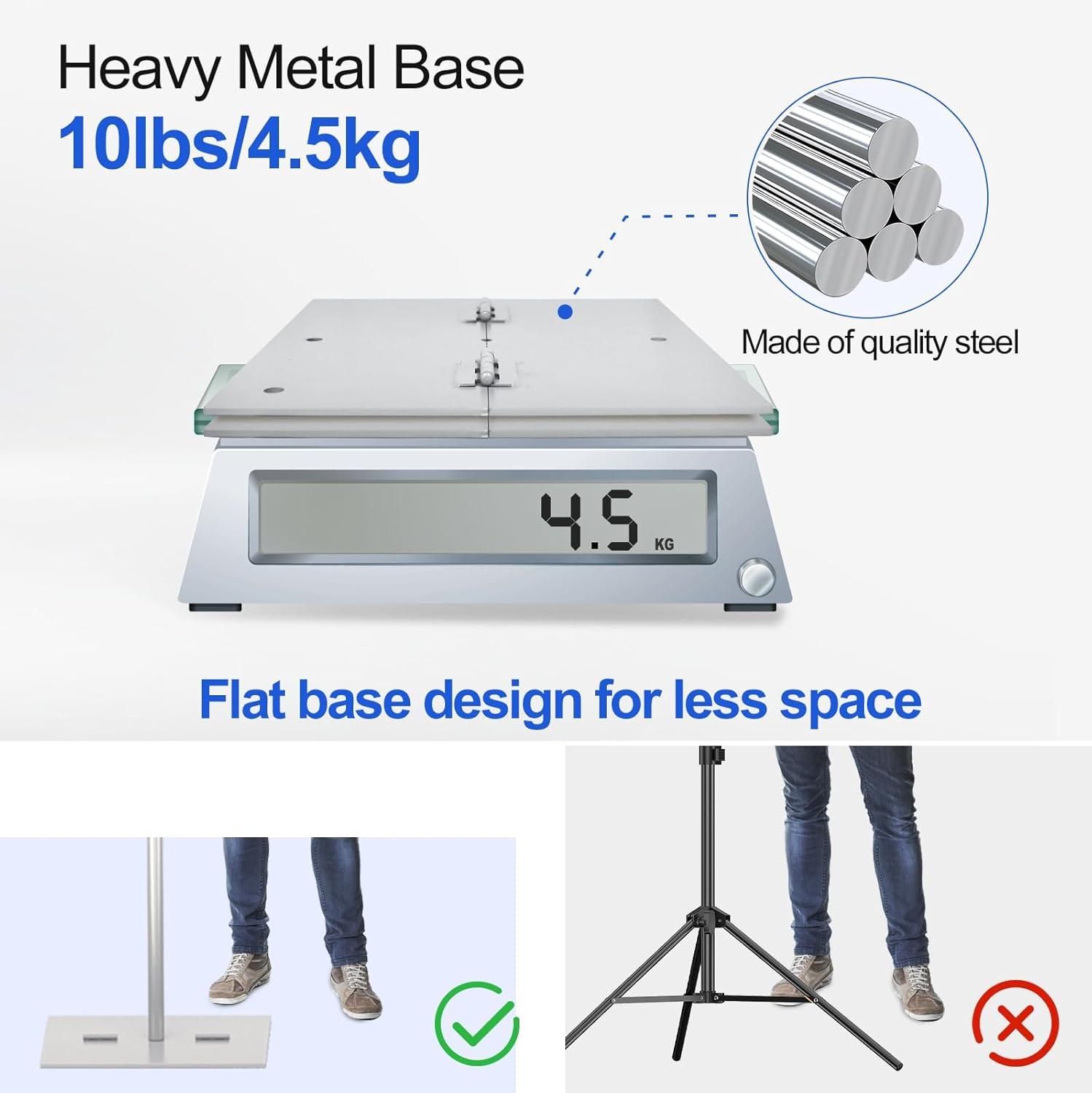 EMART Backdrop Stand, 6.5x10 ft Adjustable Photo Background Pipe and Drape Photography Kit with Heavy Duty Metal Flat Base for Parties, Wedding, Video Studio, Birthday - White