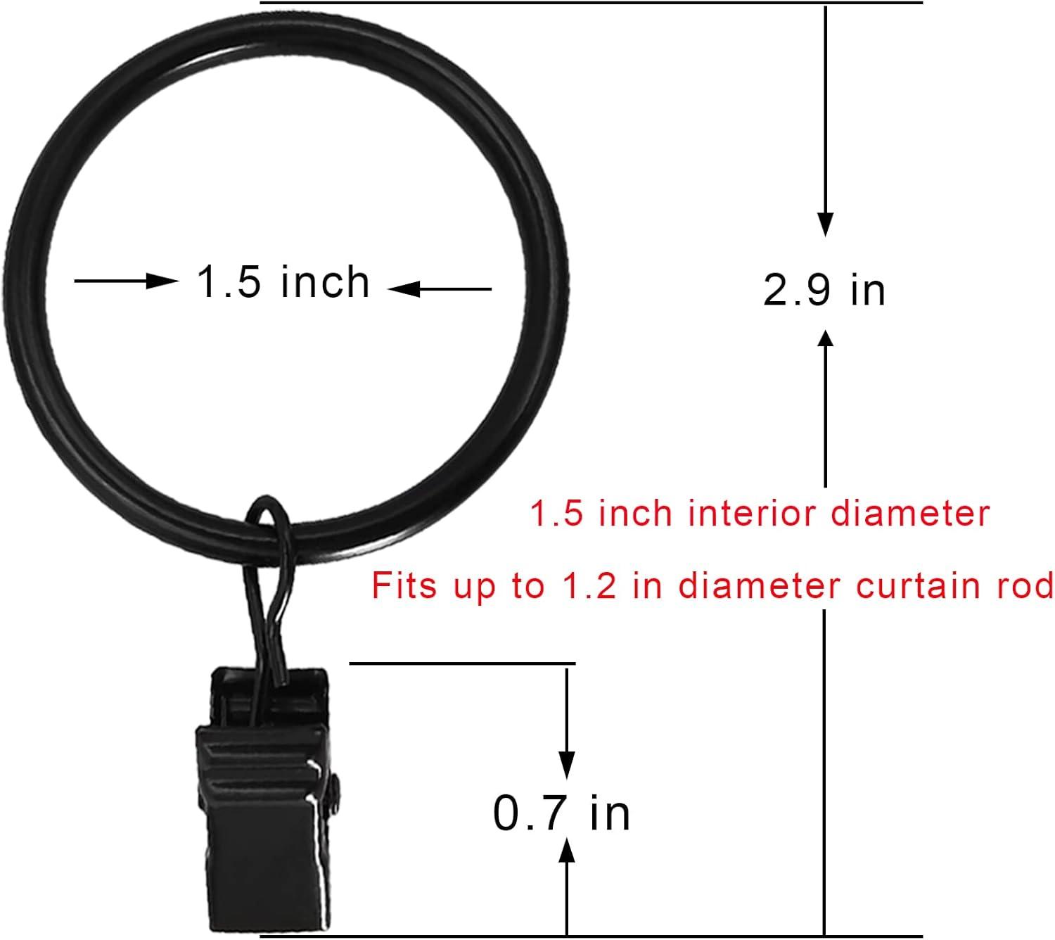 Clearance! Uscallm 40 Pack Metal Curtain Rings With Clips, Hat Clothes Clips, Drapery Clips With Rings, Drapes Rings 1.26in Interior Diameter Calf Stretch Box Unclaimed Pallets