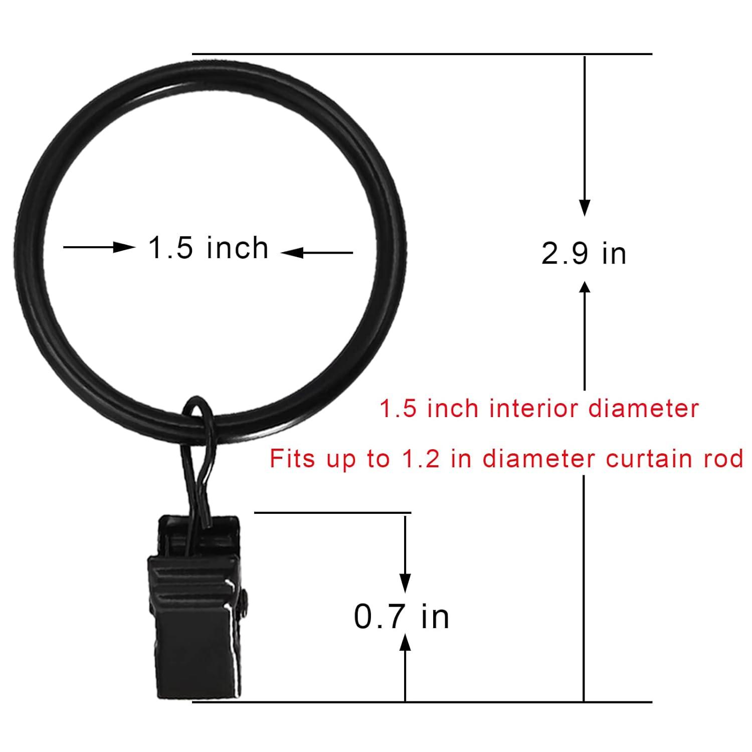 Clearance! Uscallm 40 Pack Metal Curtain Rings With Clips, Hat Clothes Clips, Drapery Clips With Rings, Drapes Rings 1.26in Interior Diameter Calf Stretch Box Unclaimed Pallets