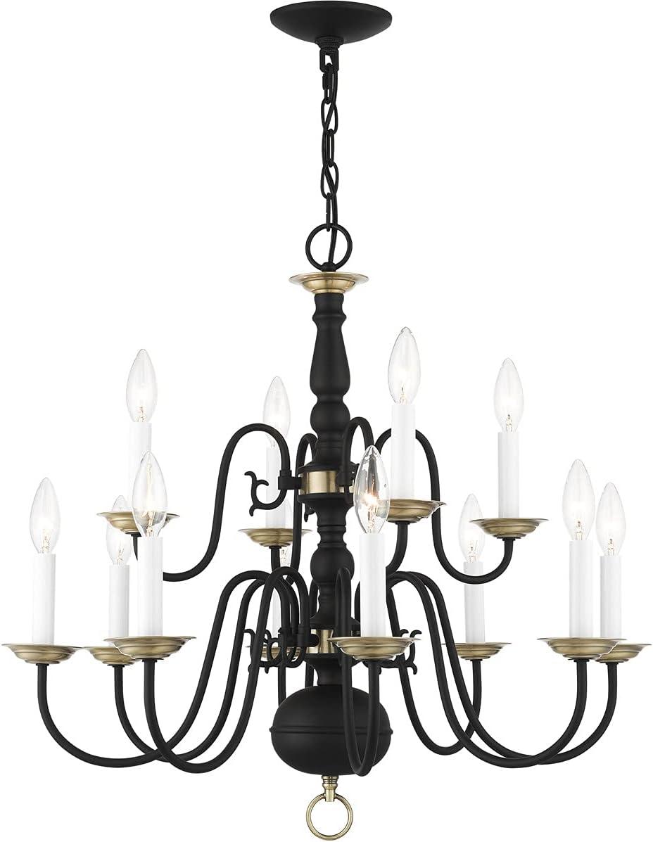 Livex Lighting Williamsburgh 12 - Light Chandelier in  Black