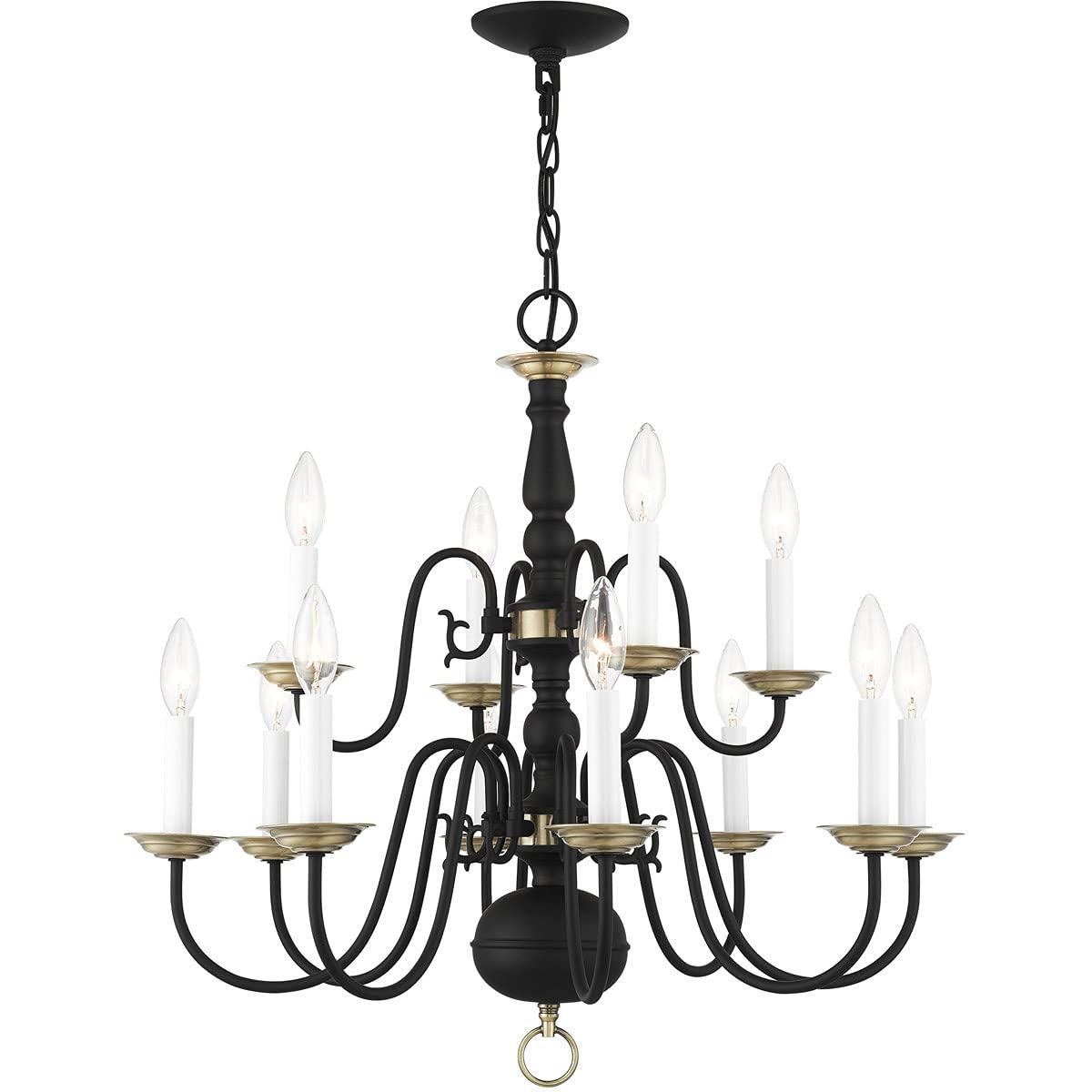 Livex Lighting Williamsburgh 12 - Light Chandelier in  Black