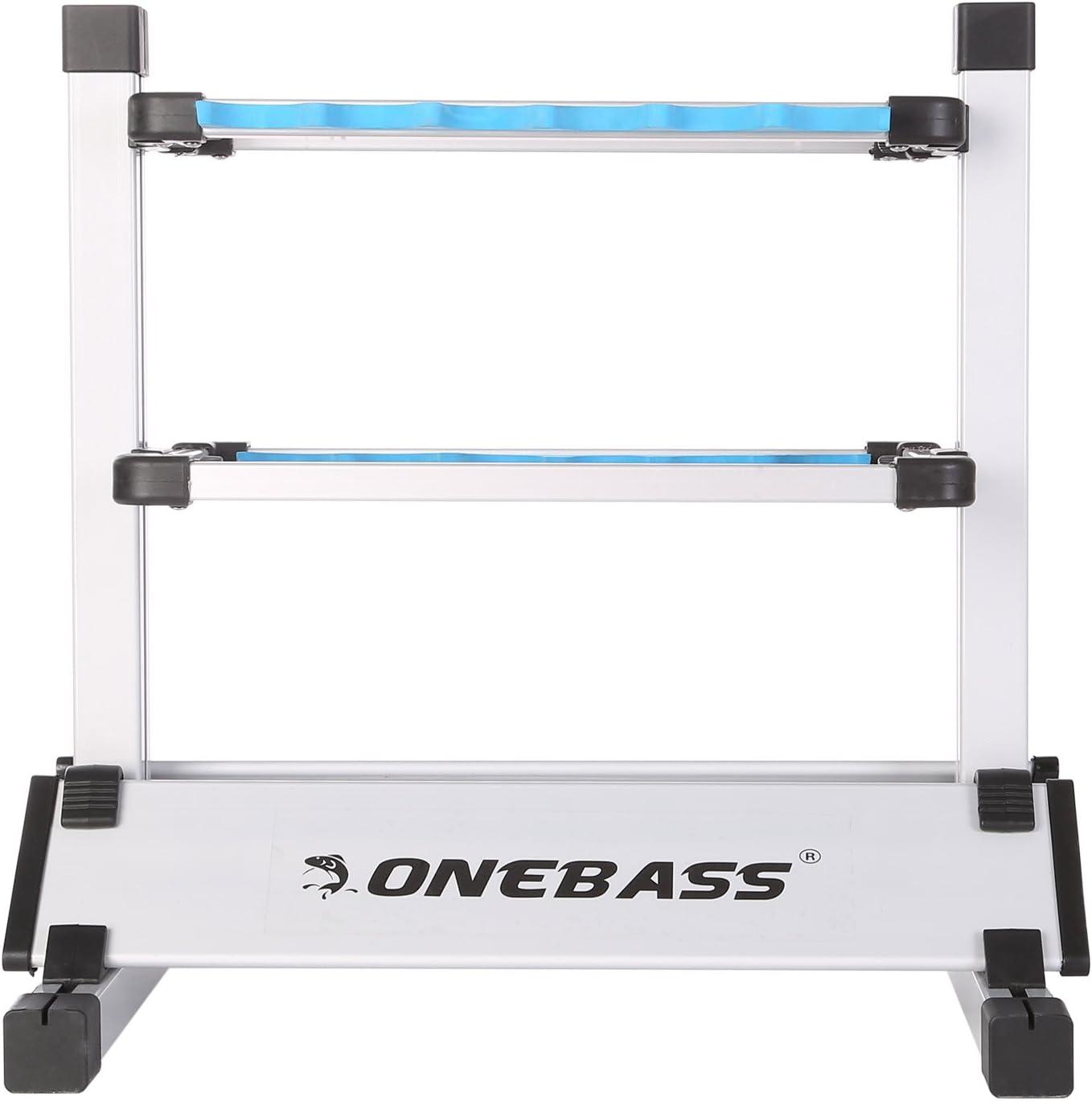 One Bass Fishing Rod Rack Metal Aluminum Alloy Fishing Rod Holder Portable Rod Organizer for All Type Fishing Pole, Hold Up to 12 Rods