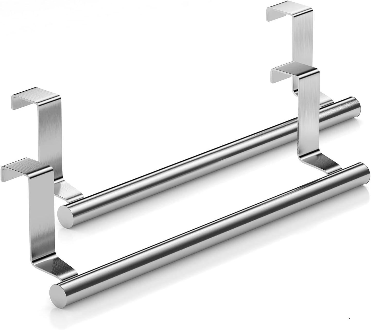 Stainless Steel Over Door Double Towel Rack Bar Holders