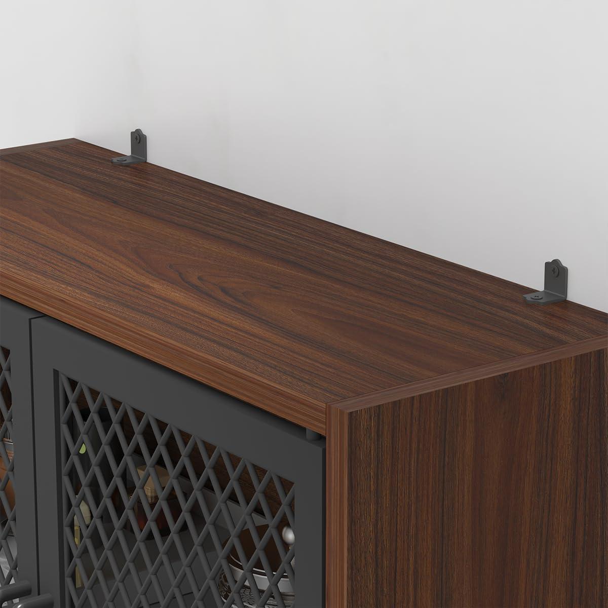 Black and Walnut Industrial Over-The-Toilet Storage Cabinet