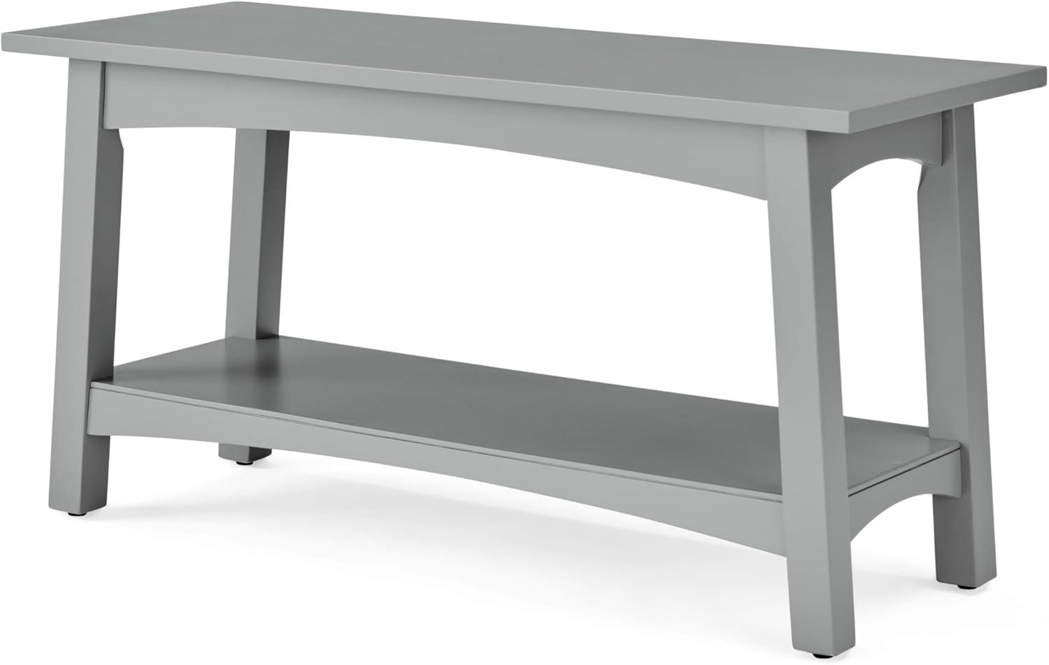 Alaterre Craftsbury 36 in. Sturdy Pine Wood Entryway Bench, Open Design Accent Furniture, Gray